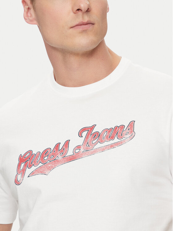 Guess Jeans Guess Jeans T-Shirt M5GI54 K8FQ4 Biały Regular Fit
