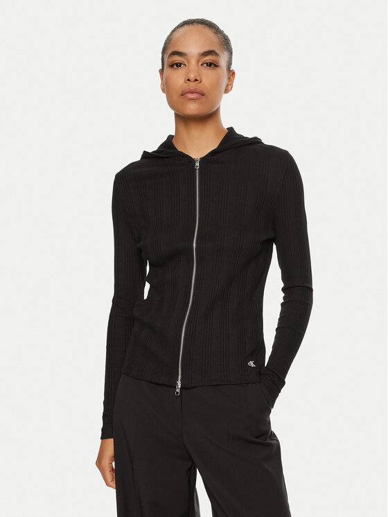 Calvin Klein Jeans Calvin Klein Jeans Strickjacke Variegated J20J223550 Schwarz Slim Fit