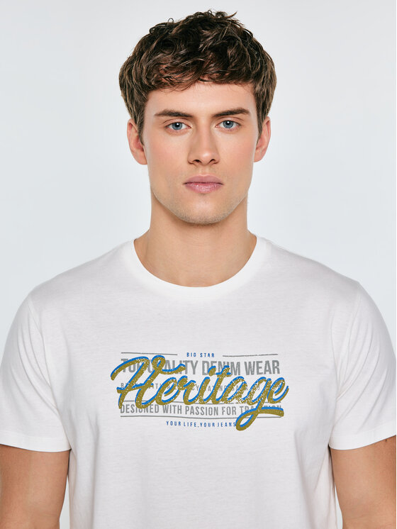 BIG STAR BIG STAR T-Shirt KEREN Biały Basic Fit