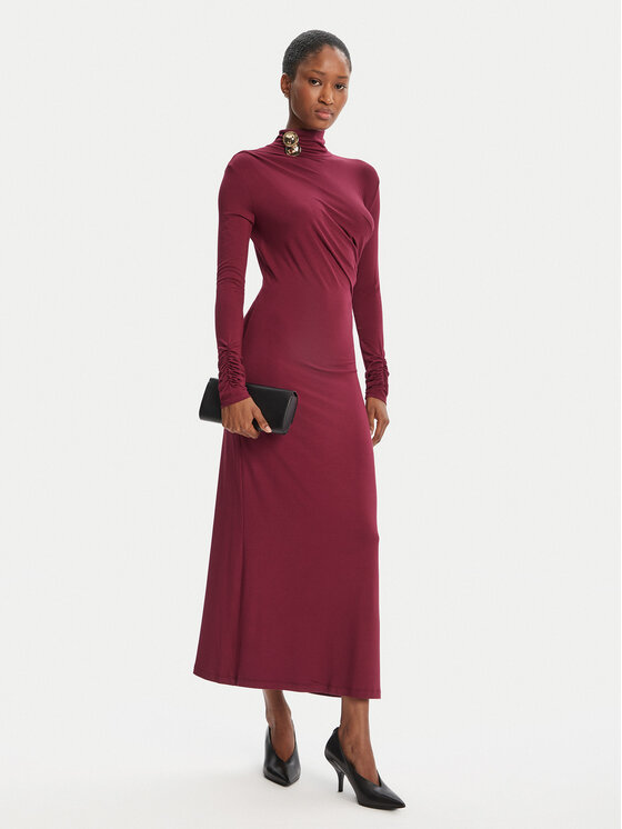 Simona Corsellini Simona Corsellini Sukienka wieczorowa A25CPAB00601 Bordowy Slim Fit