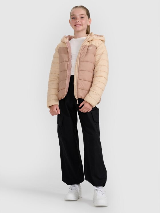 4F 4F Vatovaná bunda 4FJRAW25TDJAF0771-83S Hnedá Regular Fit