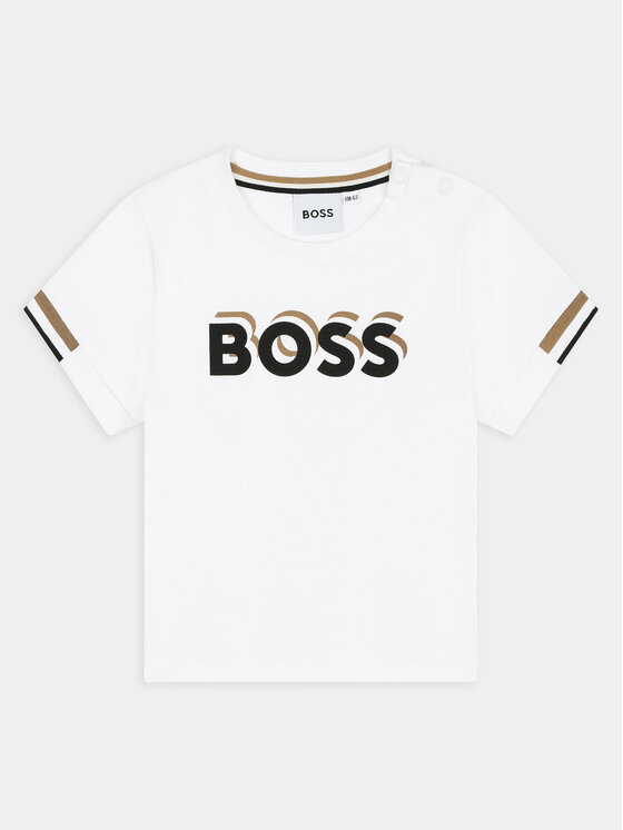 BOSS Boss Komplet t-shirt i spodenki J50624 M Beżowy Regular Fit
