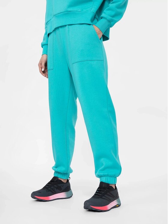 4F 4F Pantaloni da tuta 4FAW22TTROF261-35S Turchese Regular Fit