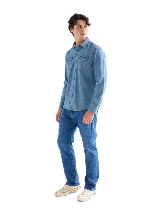 Wrangler Wrangler Koszula jeansowa 112378474 Niebieski Regular Fit