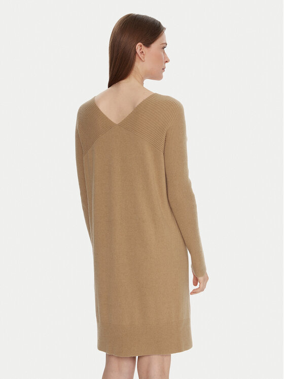 United Colors Of Benetton United Colors Of Benetton Kötött ruha 1044DV02C Bézs Relaxed Fit
