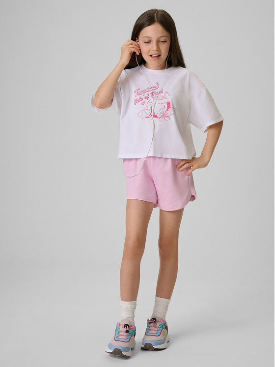 4F 4F T-Shirt SUMMER SPLASH Biały Loose Fit