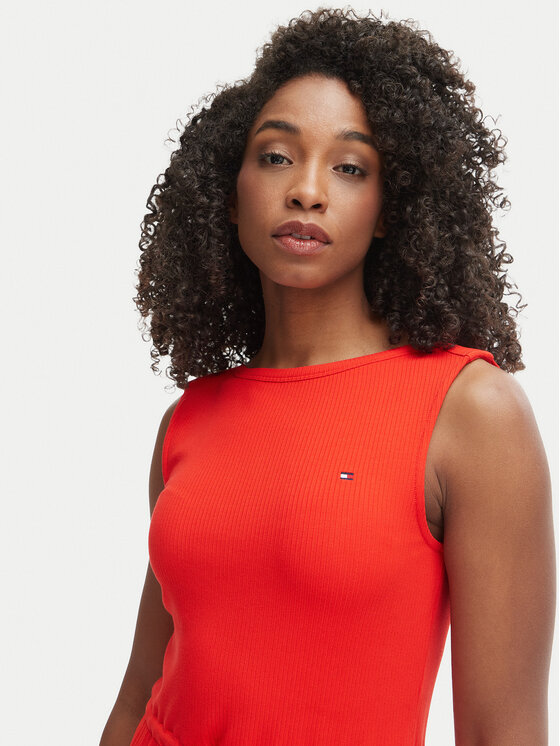 Tommy Hilfiger Tommy Hilfiger Rochie de zi WW0WW49312 Roșu Regular Fit