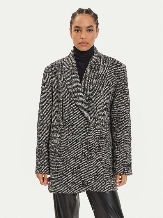 Herskind Herskind Palton de lână Villi 5386146 Gri Regular Fit