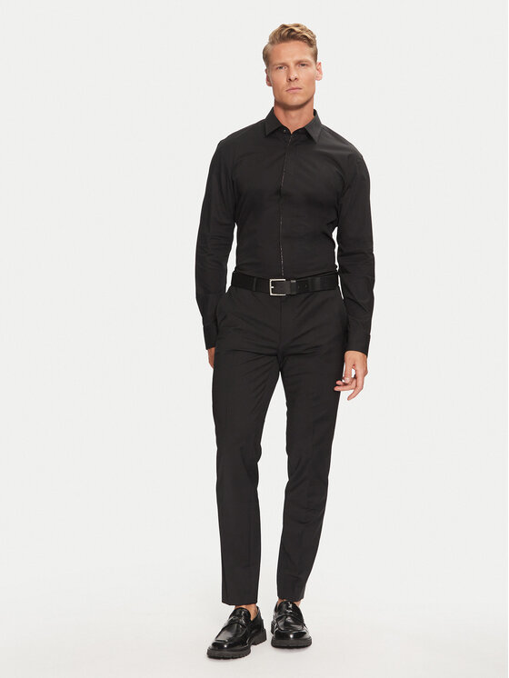 BOSS Boss Marškiniai H-Hank Party 50527623 Juoda Slim Fit
