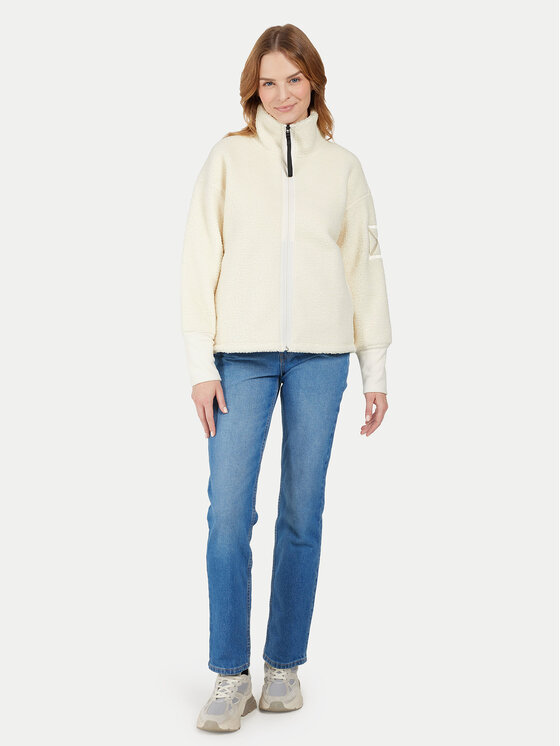 Didriksons Didriksons Fliso džemperis Mella 505446 Écru Relaxed Fit