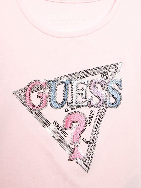 Guess Guess Bluzka K4YI11 K6YW4 Różowy Regular Fit