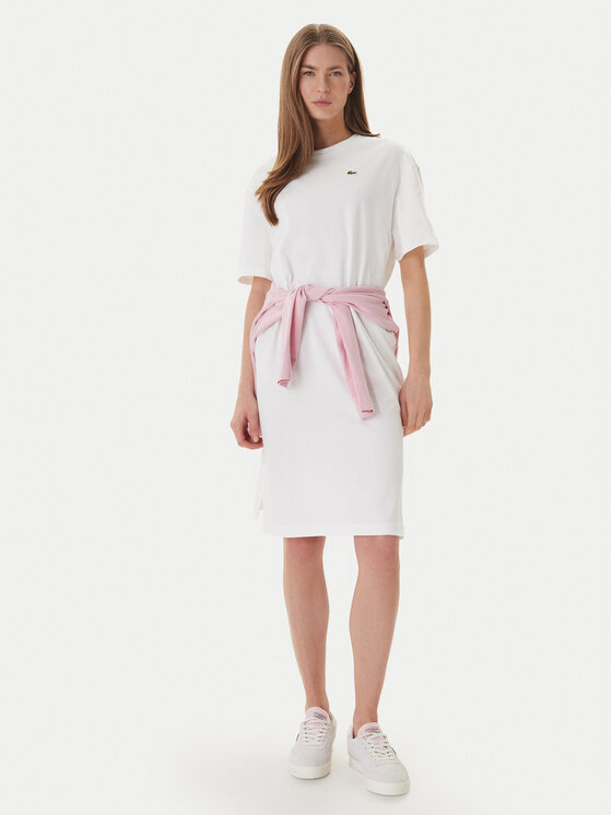 Lacoste Lacoste Vsakodnevna obleka EF2883 Écru Oversize