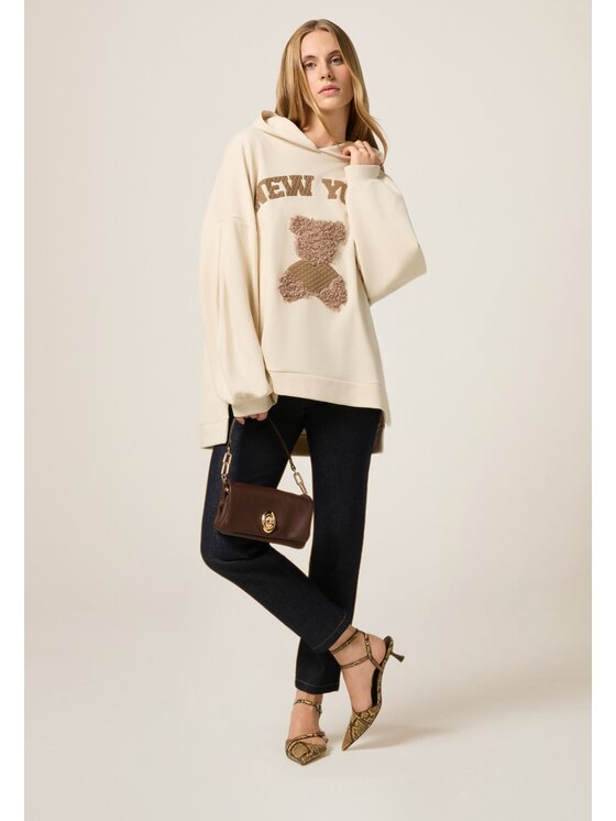 Oltre Oltre Felpa G801E000330N002 Bianco Over Fit