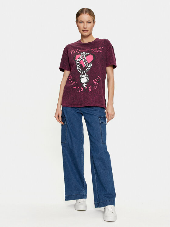 Vans Vans Tricou Love Shackle Oversized VN000GK6 Negru Regular Fit