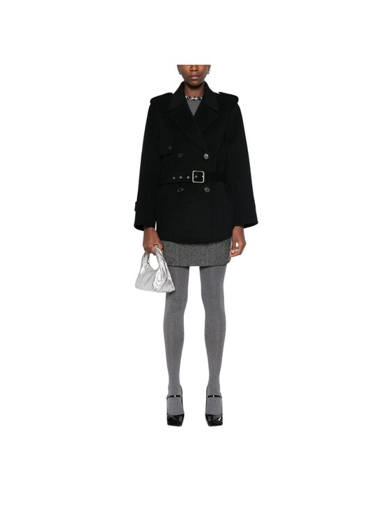 PINKO PINKO Trencz Cappotto donna torcia trench double Czarny Regular Fit