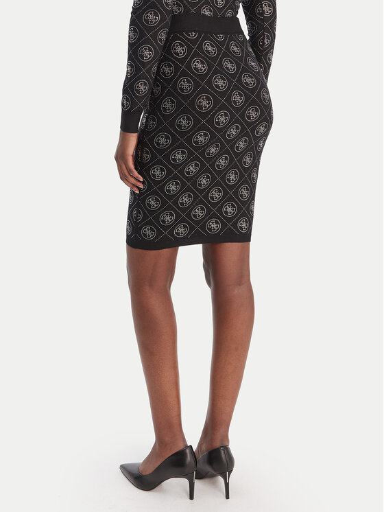 Guess Guess Midi sukně W6RD0O Z3JD2 Černá Regular Fit