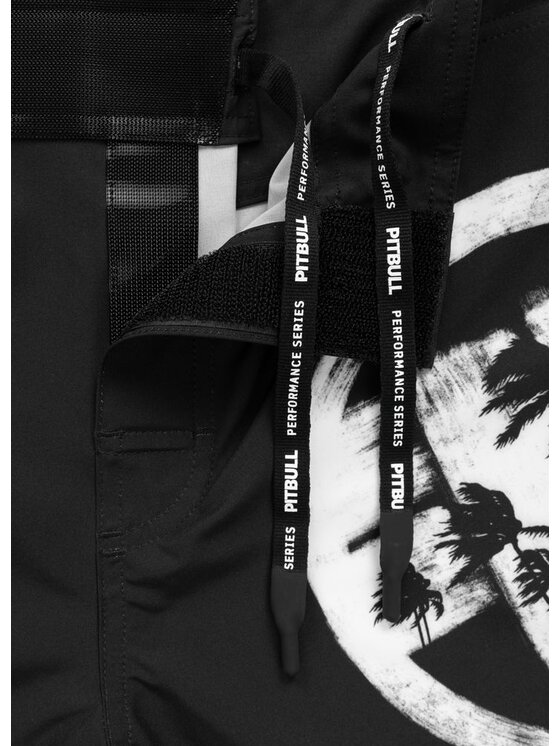 PITBULL PITBULL Szorty sportowe LOGO PALMS Czarny Regular Fit
