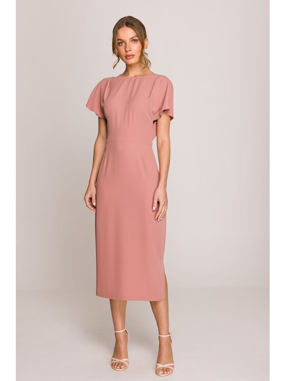 Stylove Večerné šaty S398 Ružová Premium Fit