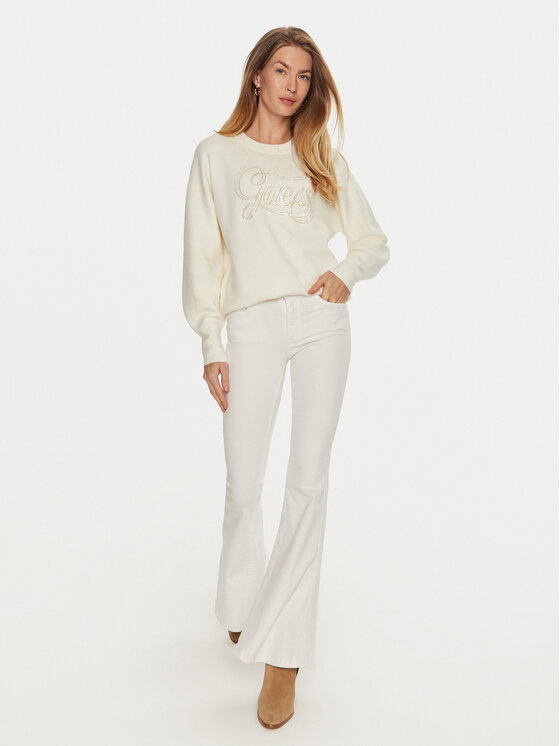 Guess Guess Džemper Laura W4BR07 Z26I2 Écru Regular Fit