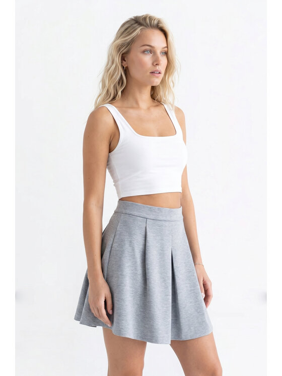 FIGL FIGL Spódnica mini M1342 Szary A-Line Fit