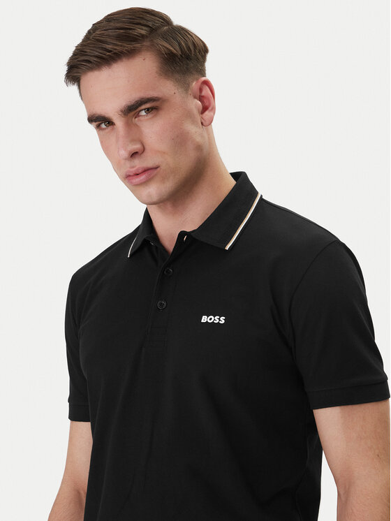 BOSS BOSS Поло Birdie Paule 50559365 Чорний Slim Fit