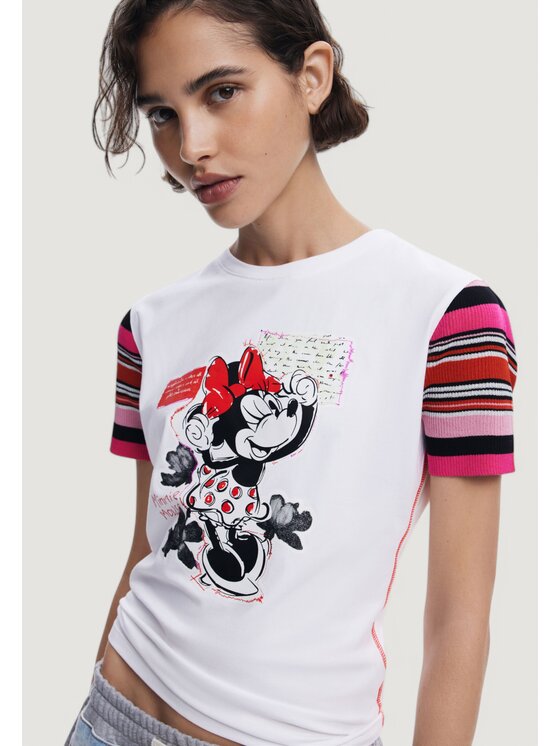 Desigual Desigual T-Shirt TS_MINNIE Biały Shirt Fit
