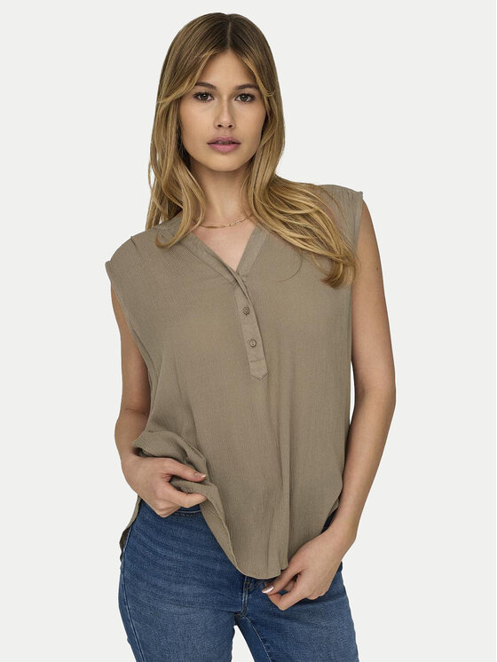 ONLY ONLY Majica Jette 15213420 Smeđa Regular Fit