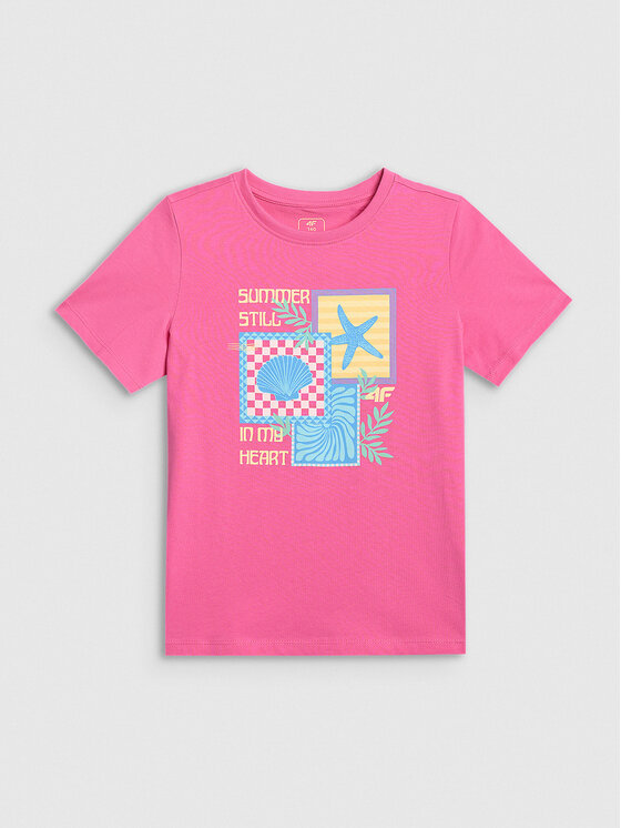 4F 4F T-Shirt SUMMER SPLASH Różowy Regular Fit