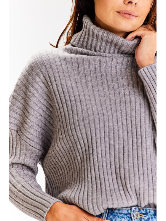 Awama Awama Svetr A615 Šedá Basic Fit
