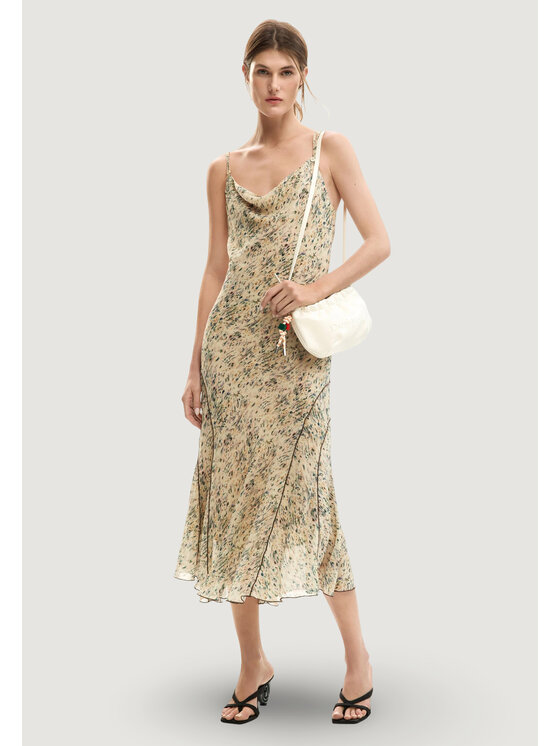 Desigual Desigual Φόρεμα καθημερινό VEST_GRUNGY Μπεζ Casual Fit