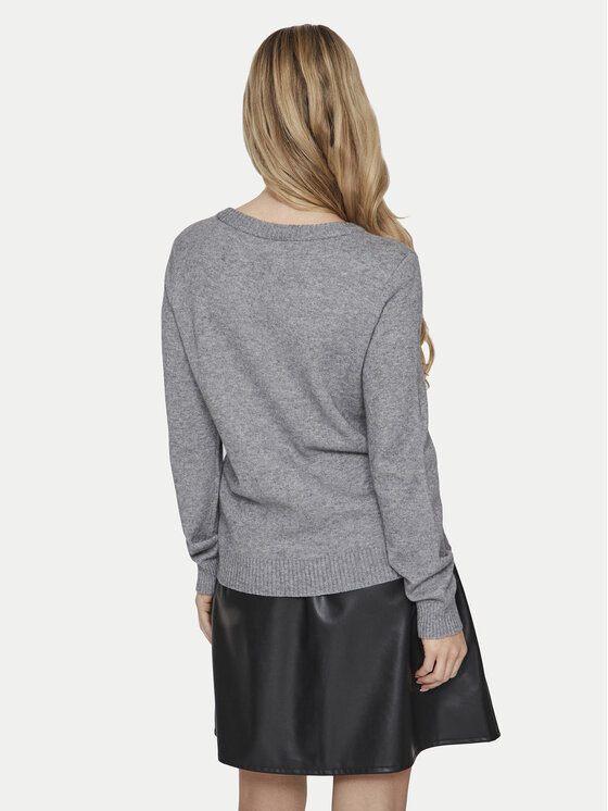 Vila Vila Pulover Ril 14054177 Siva Regular Fit