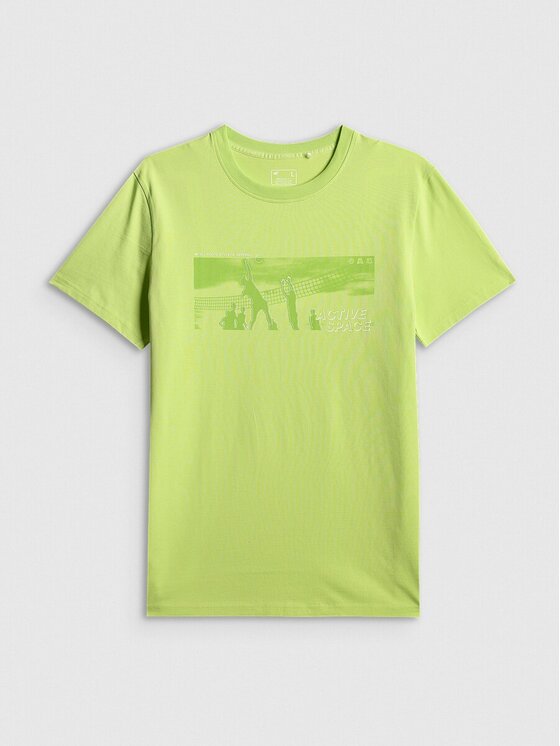 4F 4F T-Shirt 4FWSS26TTSHM3035-42S Zielony Regular Fit