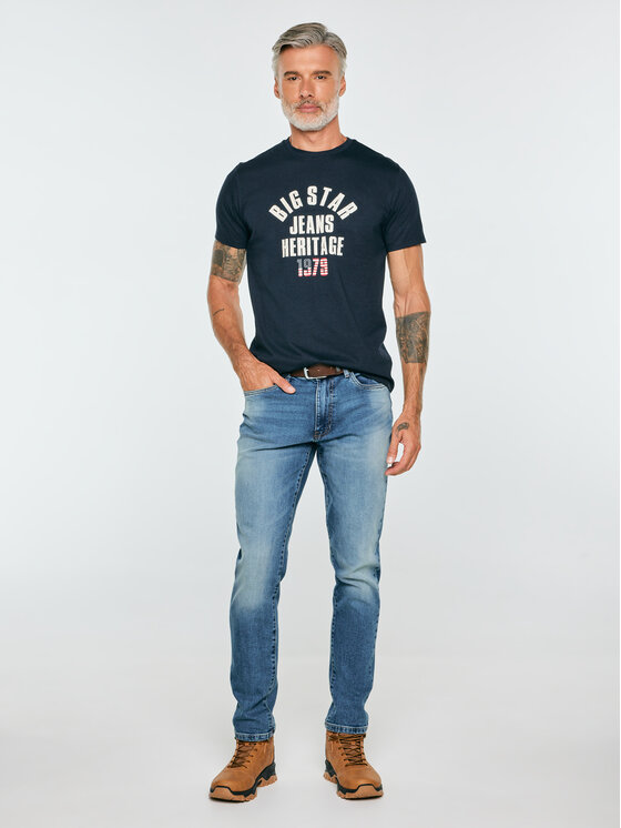 BIG STAR BIG STAR T-Shirt NELLER Granatowy Basic Fit