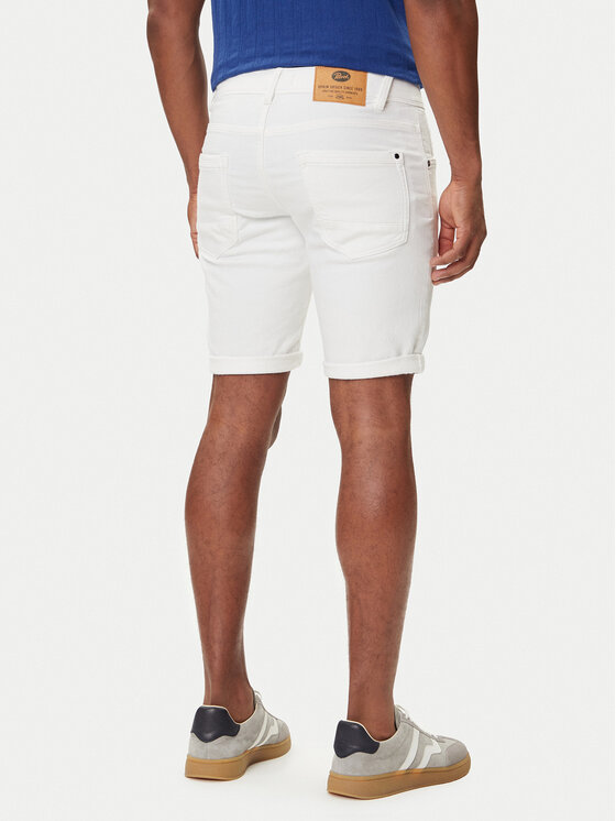 Petrol Industries Petrol Industries Kratke traperice M-ROS-SHO005 Bijela Slim Fit