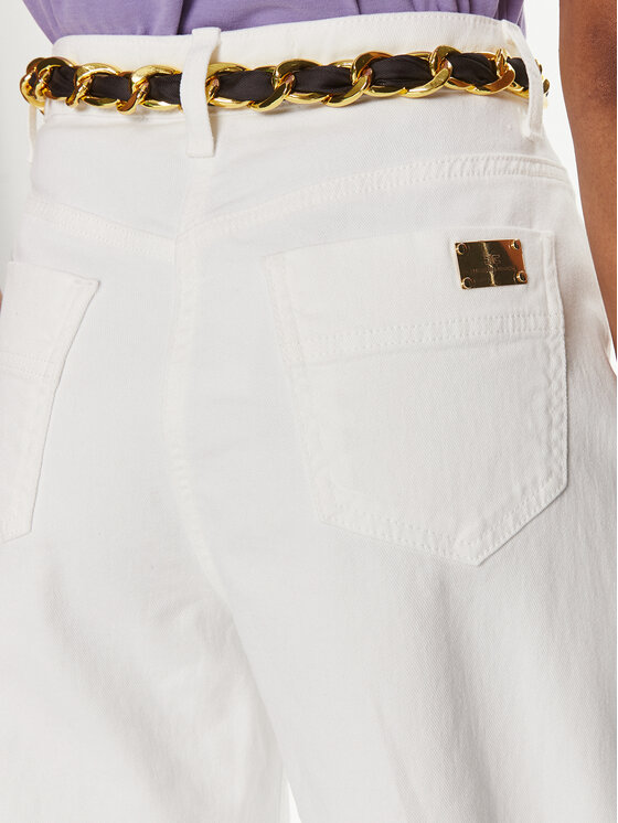 Elisabetta Franchi Elisabetta Franchi Jeansy PJ-42D-41E2-003693 Biały Relaxed Fit