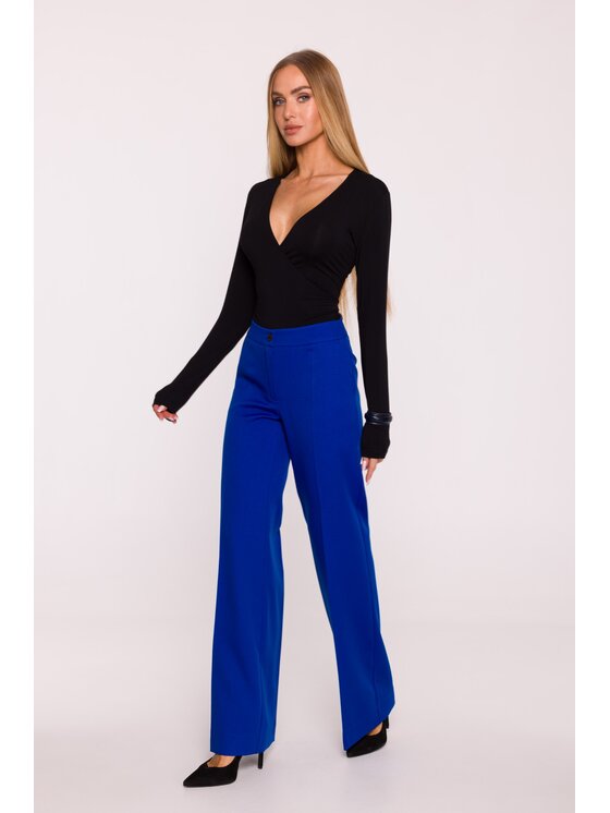 Made of Emotion Made of Emotion Spodnie materiałowe M875 Niebieski Wide Leg