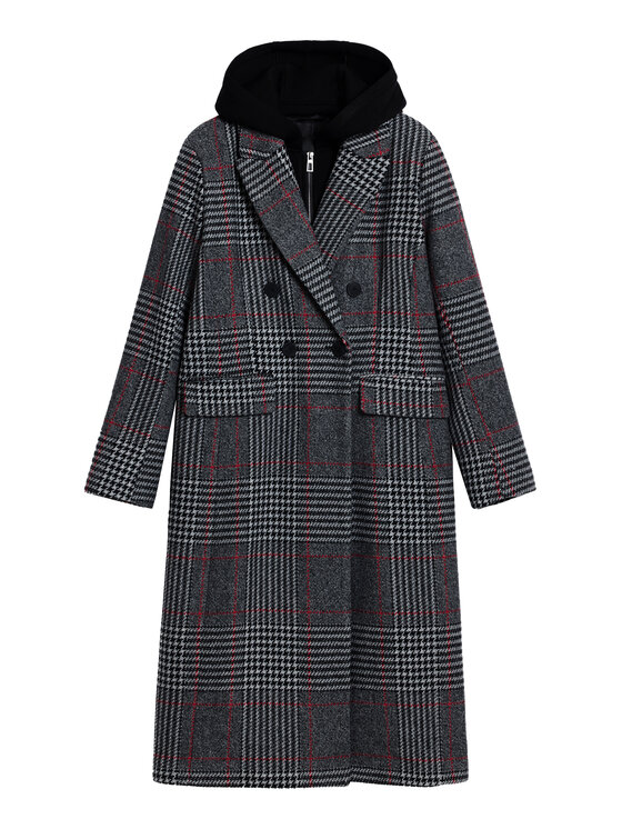 Desigual Desigual Wollmantel Capucha 25WWEW13 Grau Regular Fit