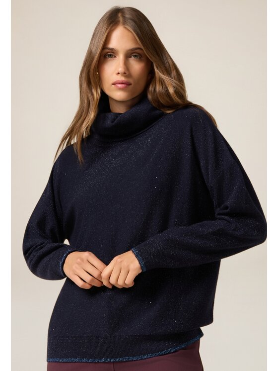 Oltre Oltre Cardigan M506E001883N034 Blu Baggy Fit