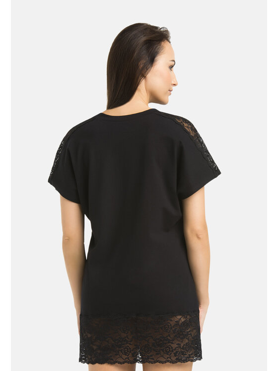 Teyli Teyli Koszula nocna 220 Czarny Regular Fit