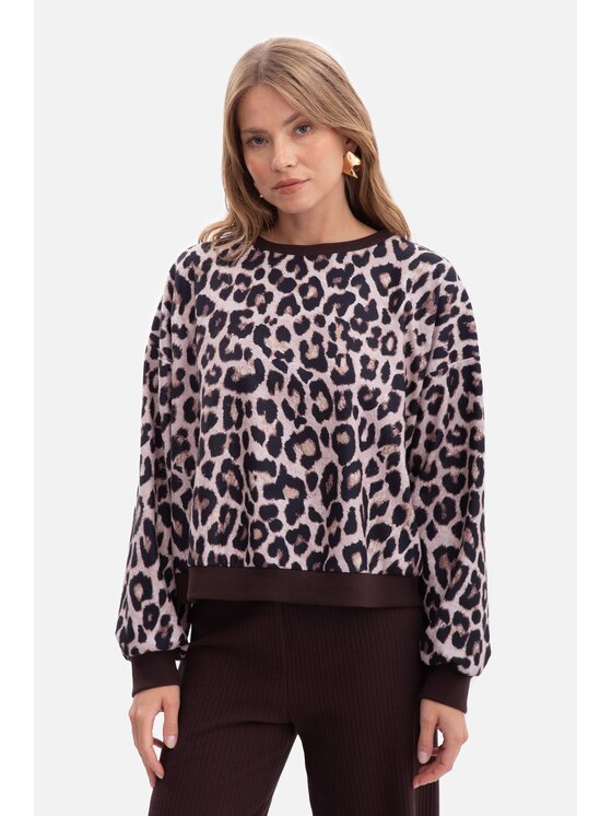 BeWear BeWear Bluza b303 Brązowy Baggy Fit
