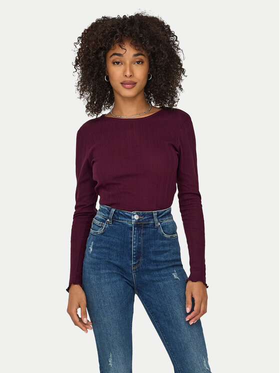 ONLY Bluzka Carlotta 15291987 Fioletowy Regular Fit