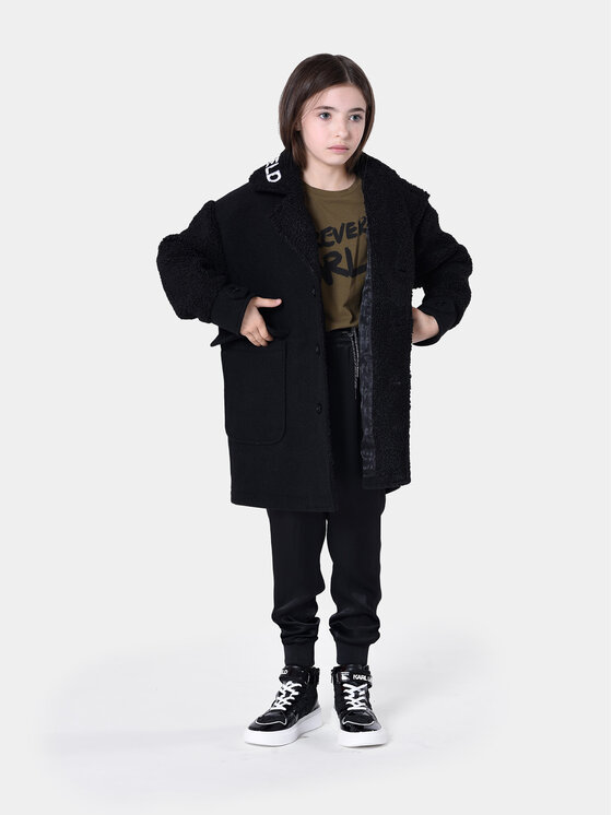Karl Lagerfeld Kids Karl Lagerfeld Kids Παλτό Z16169 S Μαύρο Regular Fit