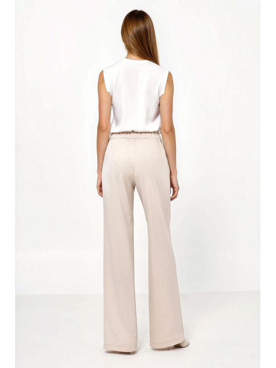 NIFE NIFE Kalhoty z materiálu SD131 Béžová Loose Fit