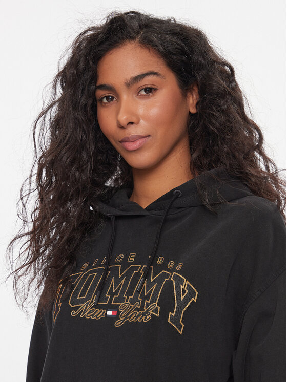 Tommy Jeans Tommy Jeans Μπλούζα Luxe Varsity DW0DW16410 Μαύρο Relaxed Fit