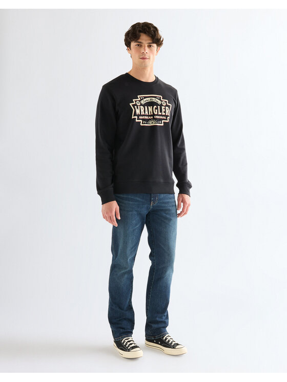 Wrangler Wrangler Bluza AMERICANA CREW Czarny Regular Fit
