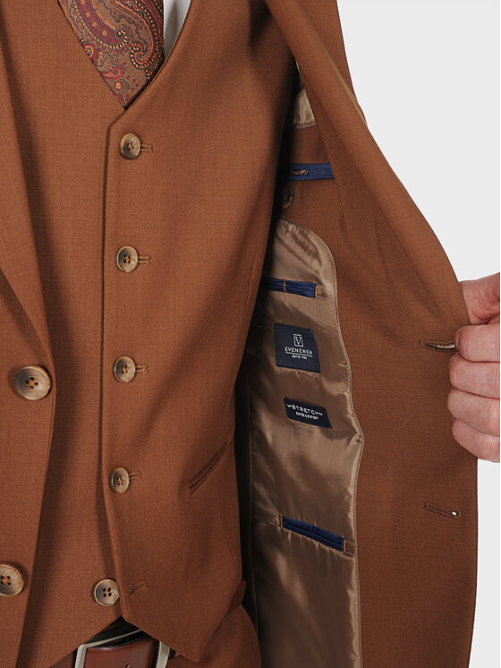 Evenemen Evenemen Garnitur VULCANO Brązowy Slim Fit