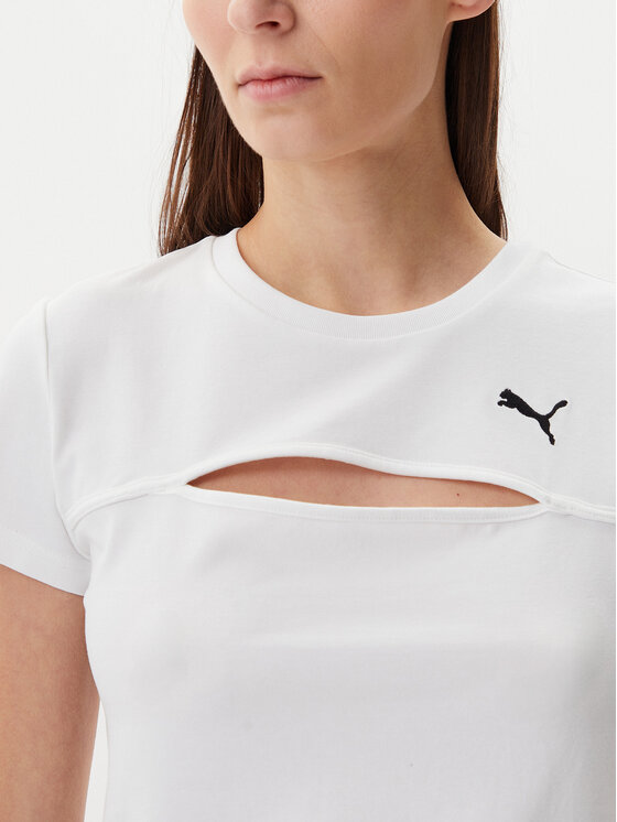 Puma Puma Tričko Ess Cut-Out 631164 Biela Slim Fit