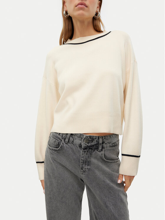 Vero Moda Vero Moda Sweter Saba 10318077 Écru Regular Fit