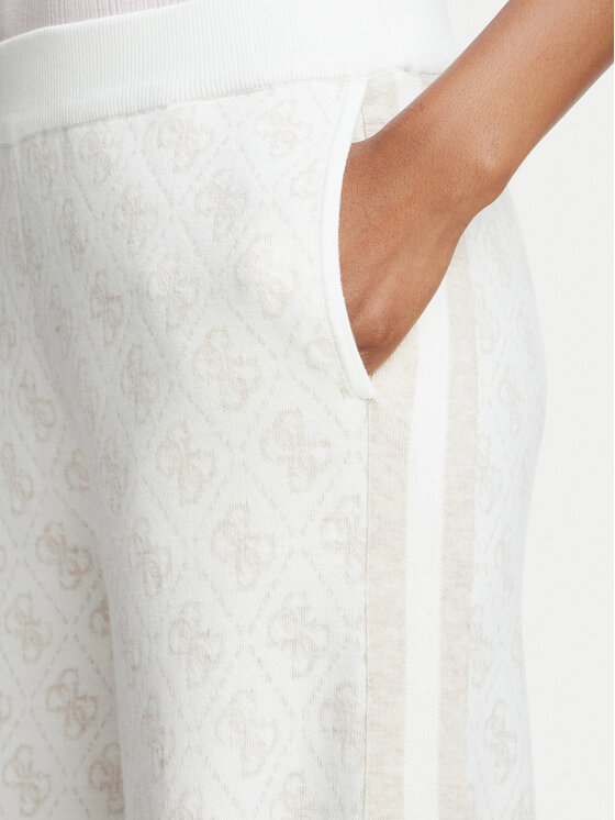 Guess Guess Úpletové kalhoty V6BB01 Z1483 Krémová Regular Fit