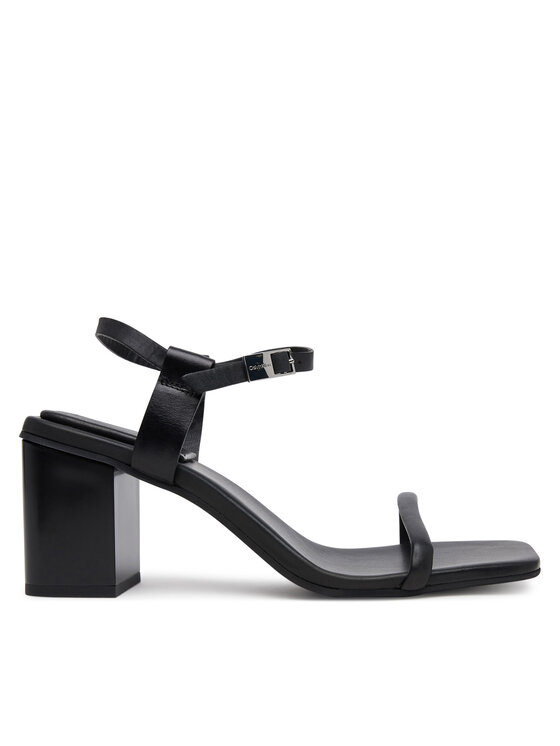 Sandale Calvin Klein Block Heel Sandal 75 Lth HW0HW02650 Negru